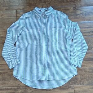 Sundance Earn Your Stripes Linen Blend Button Down Shirt